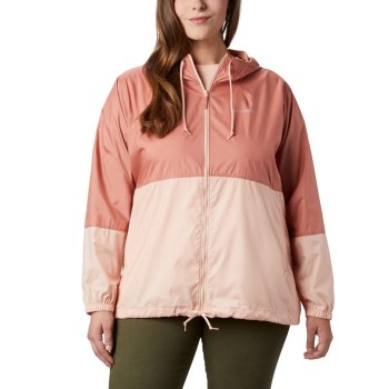 Dámské Bundy Columbia Flash Forward Windbreaker Plus Size Růžové LVEPBK689